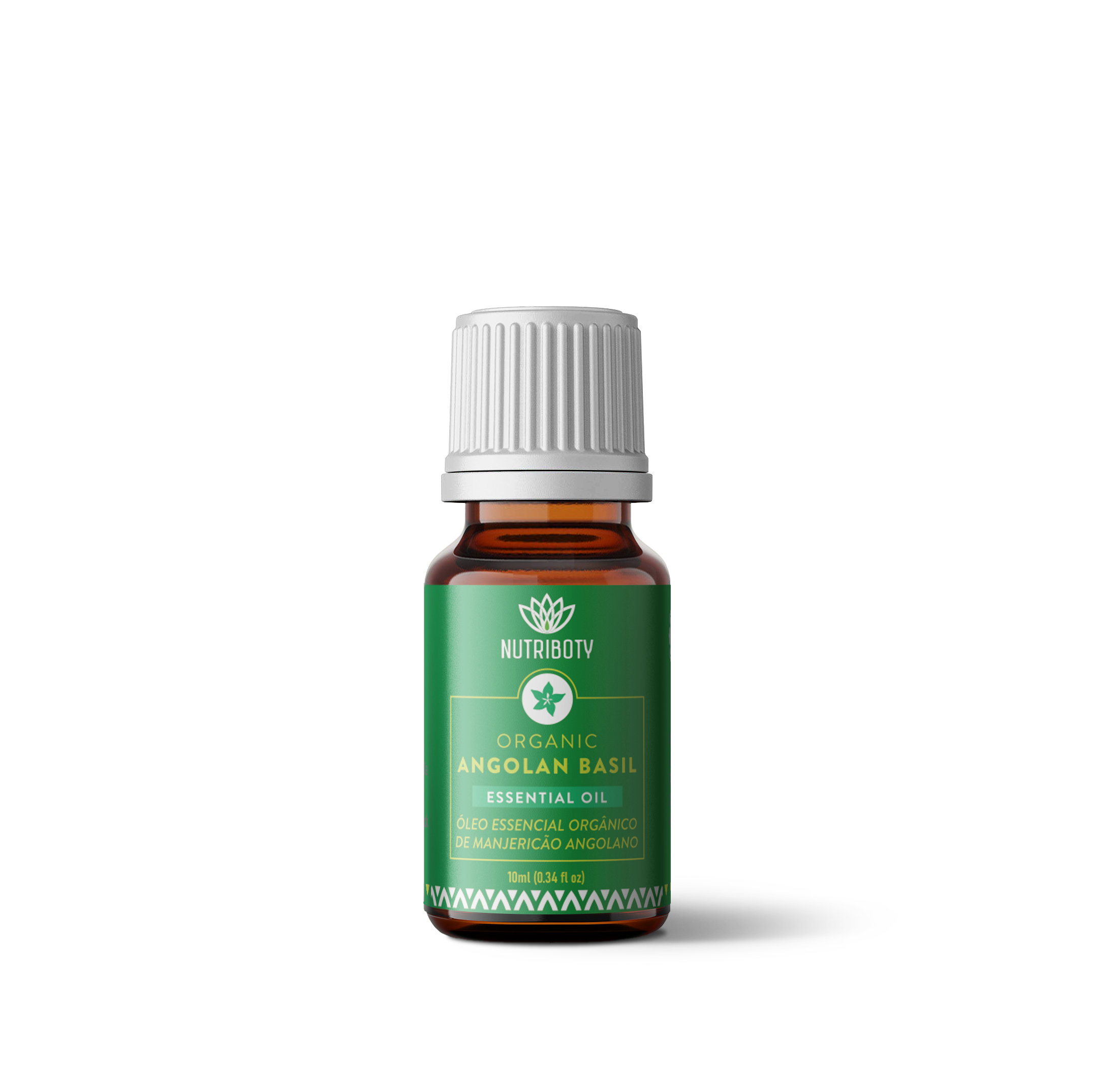 O óleo essencial de manjericão angolano tem um aroma quente e aromático, picante-canforado, tem propriedades estimulantes e anti-inflamatórias. Este óleo é usado para combater a fadiga, sonolência, servindo como energizante e estimulando. Ainda é eficaz no tratamento de constipações, gripes, constipações e tosse.