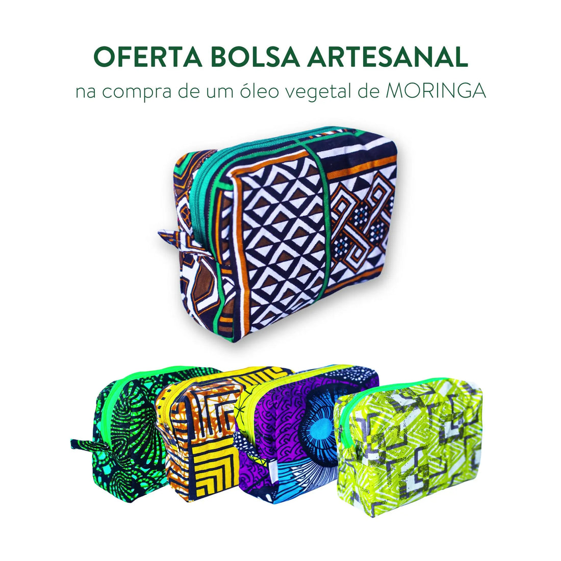 Óleo Vegetal de Moringa 30ml + Bolsa Banga Artesanato Nutriboty Portugal
