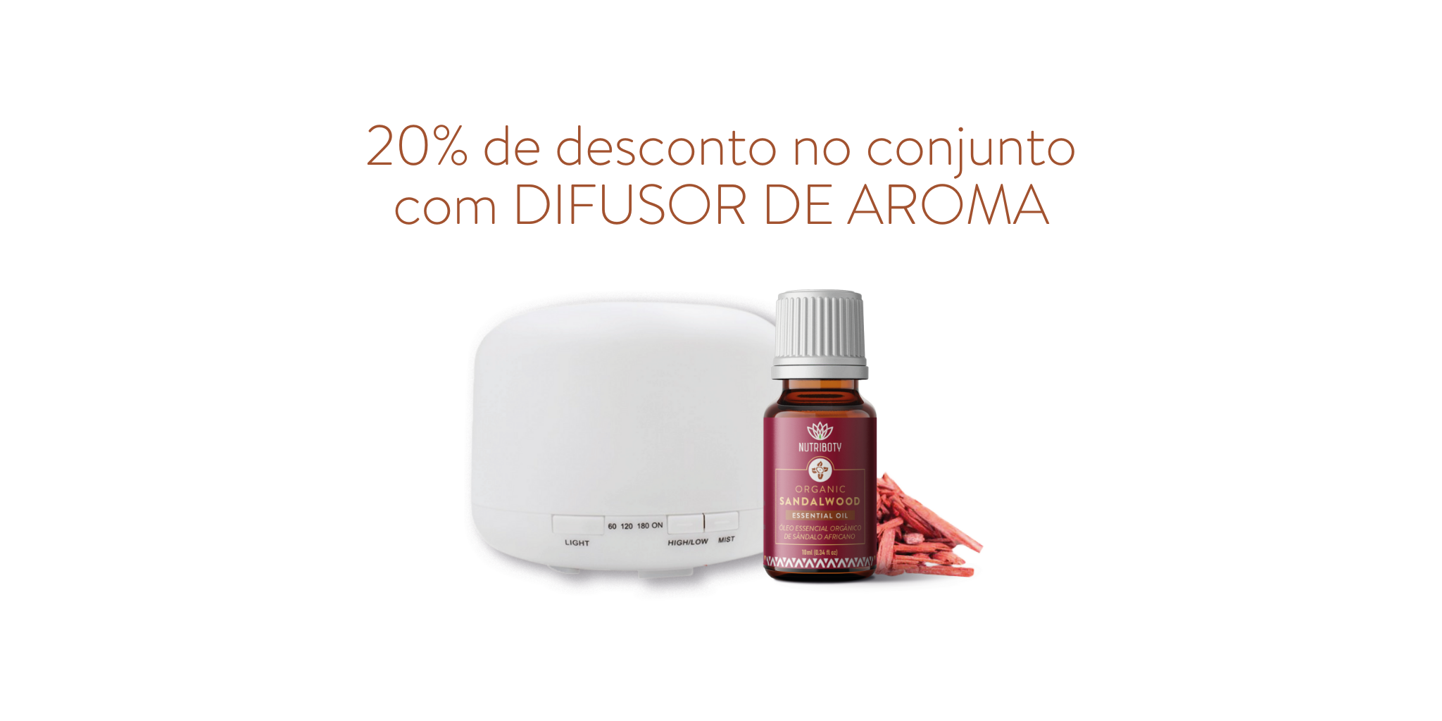 Óleo essencial de Sãndalo Africano - Espiritualidade - O Óleo Essencial de Sândalo Africano da Nutriboty apresenta propriedades relaxantes, ajudando em práticas espirituais como a meditação, o yoga e o reiki. Liberta a mente de pensamentos indesejados e promove energia positiva. É ideal para alimentar o espírito! Fixador de fragrâncias - O sândalo é conhecido por ser um poderoso fixador de fragrâncias. Com um odor sensual mas sofisticado, consiste numa nota de base quente e amadeirada extremamente duradoura